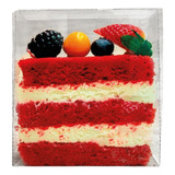 Embalagem Slice Cake Fatia Bolo Festa Transparente 50 Unid