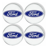 Emblema Adesivo Calota Ford Resinado Prata