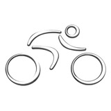 Emblema Adesivo Ciclista Prata Decorativo P/ Carro