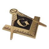 Emblema Adesivo Maçonaria Carro Metal Relevo Maçom Dourado