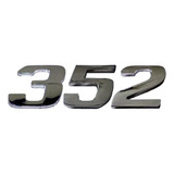 Emblema Adesivo Numero 352 Cromado Caminhão