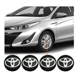 Emblema Adesivo Resinado 48 Mm 04 Peças Toyota Calota Roda