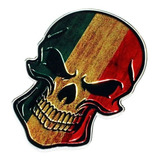 Emblema Caveira Cores Reggae Acessórios Moto