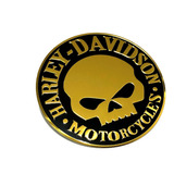 Emblema Crânio Caveira Acessórios Para Harley Davidson Ouro