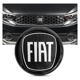 Emblema Dianteiro Grade 12cm Preto Fiat