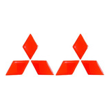 Emblema Resinado Mitsubishi Vermelho Asx Lancer Outlander