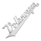 Emblema Volkswagem Escrita Manuscrito Cromado Fusca Kombi