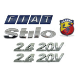 Emblemas Stilo Fiat Mala 2.4 20v Cromados E Escudo Abarth