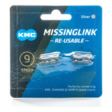 Emenda Corrente Kmc 9v Power Link Silver Prata - Speed Mtb