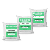 Enchimento De Almofada 45x45 Fibra Siliconada Kit 3 Unidades