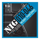 Encordoamento Corda Guitarra 010-046 Md. Tradicional Nig N64