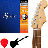 Encordoamento Elixir Nanoweb 12002 Guitarra 009 Super Light