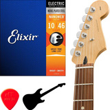Encordoamento Elixir Nanoweb 12052 Para Guitarra 010 Light
