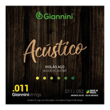 Encordoamento Giannini Acústico Cordas Violão Aço 011 65/35