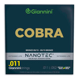 Encordoamento Giannini Nanotec Violão Aço .011 Geeflk Pn