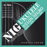 Encordoamento Nig N304 Ukulele Soprano Nylon Preto C/nfe