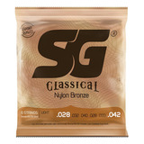 Encordoamento Violão Nylon Sg Strings Tensão Leve 28/42