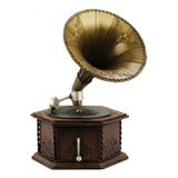 Enfeite Antigo Decoração Cofre Retrô Vintage Gramofone 