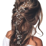 Enfeite Arranjo Cabelo 50cm Noiva Debutante Fio Strass