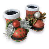 Enfeite De Natal 2x Bota Do Papai Noel Decoração Natalina