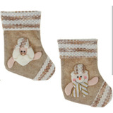 Enfeite De Natal Bota Natalina Caramelo Cor Bege Papai Noel