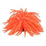 Enfeite De Silicone Soma Anemona Short Laranja 11 Cm