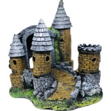 Enfeite Decoração Aquário Castelo Grande Medieval 28x18x24cm