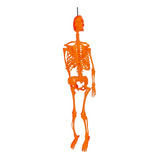 Enfeite Esqueleto Laranja Decoração Festa Halloween Terror
