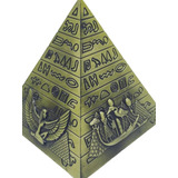 Enfeite Estátua Pirâmide Egito Decoração Escultura Metal Cor Dourado-escuro