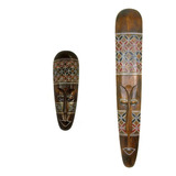 Enfeite Máscara Decorativa Parede Carranca Decoração 2 Pcs