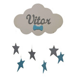 Enfeite Maternidade Nuvem Com Nome Luz De Led Chuva De Amor