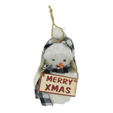 Enfeite P Árvore D Natal Boneco D Neve C Placa 11cm Pendente