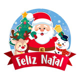 Enfeite Painel Feliz Natal Papai Noel Rena Boneco De Neve