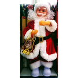 Enfeite Papai Noel Musical Com Lampião 52 X 17cm De Natal