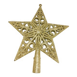 Enfeite Ponteira Estrela Decorativa Natalina Dourada