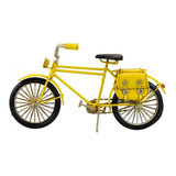 Enfeite Retrô Miniatura Bicicleta Amarela Com