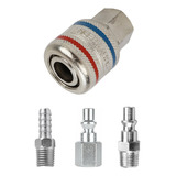 Engate Rápido De 1/4 Fêmea Kit Conexoes Para Compressor Pro Schweers