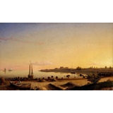 Enseada De Gloucester Céu Dourado De Lane Em Tela 51cmx31cm
