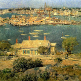 Enseada Gloucester Barcos Usa De Hassam Em Tela 51cm X 51cm