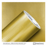 Envelopamento Fibra De Carbono Gold Ouro Imprimax 1,06m X 3m