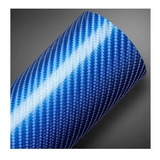 Envelopamento Vinil Fibra Carbono Azul 5d Com 1m X 1,50m
