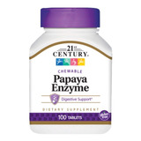 Enzima De Mamão Papaia - 100 Cps Papaya Enzyme 21st Century