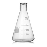 Erlenmeyer De Vidro Graduado Boca Estreita - 2.000 Ml