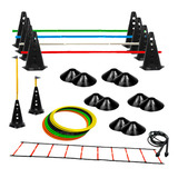 Escada Agilidade + 10 Pratos + 10 Cones C/ Barreira + Argola