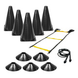 Escada Agilidade 2,5m + 05 Pratos + 05 Cones + Corda Pular