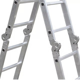 Escada Articulada Alumínio 12 Degraus 4x3 Multifuncional Cor Cinza