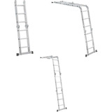 Escada Articulada Em Alumínio Vonder 12 Degraus 3 X 4