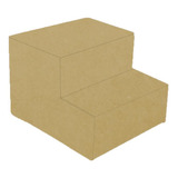Escada Auxiliar Mdf Natural 2 Degraus - Qualidade