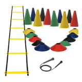 Escada + Corda + Pratos + Cones Treinamento Funcional Gold