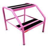 Escada Escadinha 2 Degraus Para Maca E Estética Cor Rosa 